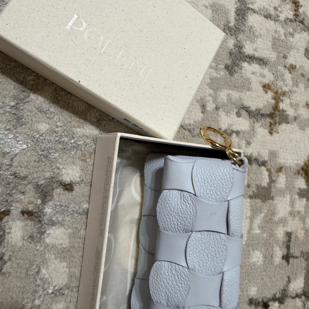 Polene Light Gray Woven Wallet